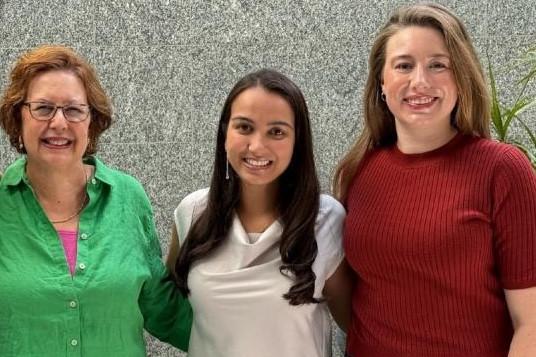 three women smiling
